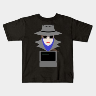 Lady Grey (Cauc W/Computer): A Cybersecurity Design Kids T-Shirt